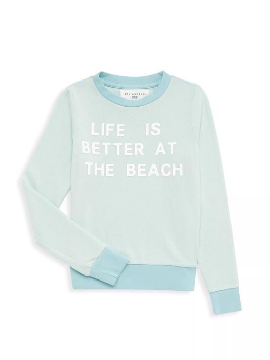 Sol Angeles kids better at the beach pullover sweatshirt