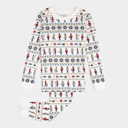 Petit Lem kids nutcracker fair isle pajamas