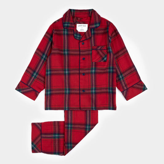 Petit Lem kids scarlet flannel pajamas