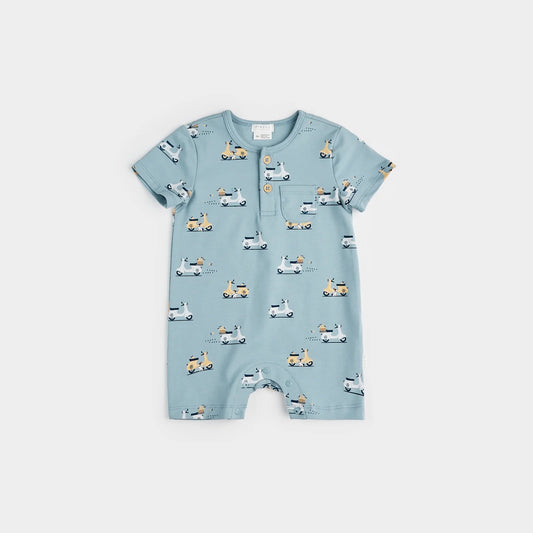 Petit Lem infant boy motorino henley romper