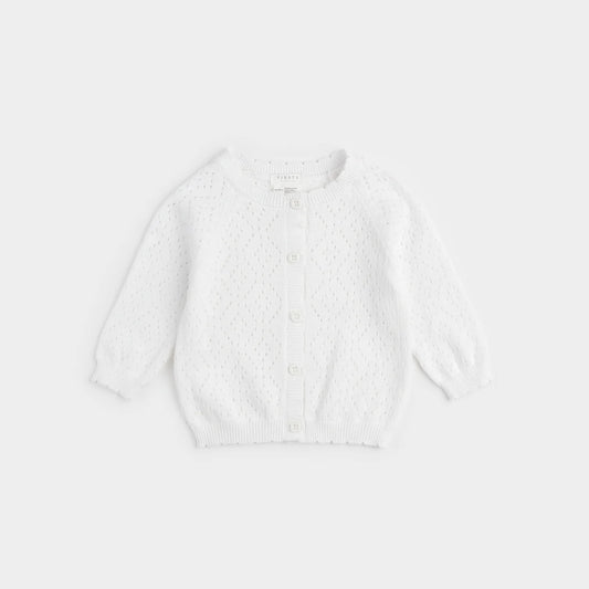 Petit Lem infant girl pointelle cardigan