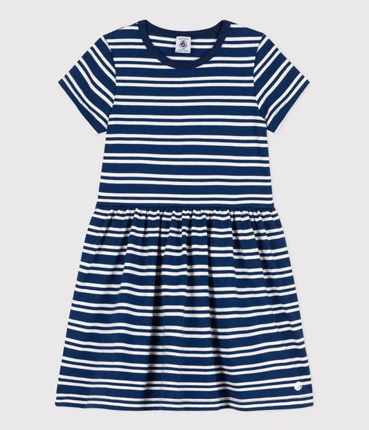 Petit Bateau girls stripe short sleeve dress