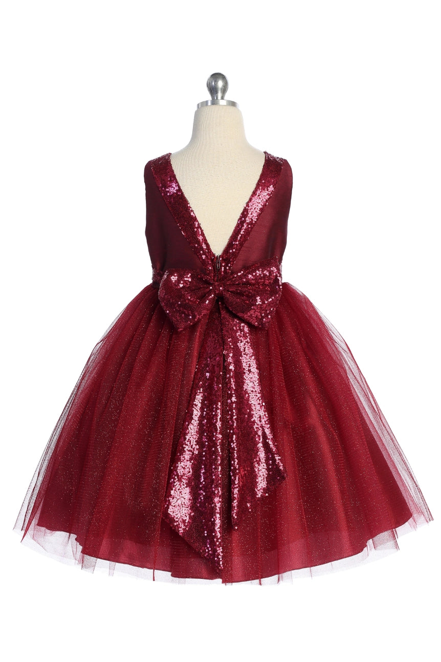 Kids Dream infant & girls sequins v-back & bow dress