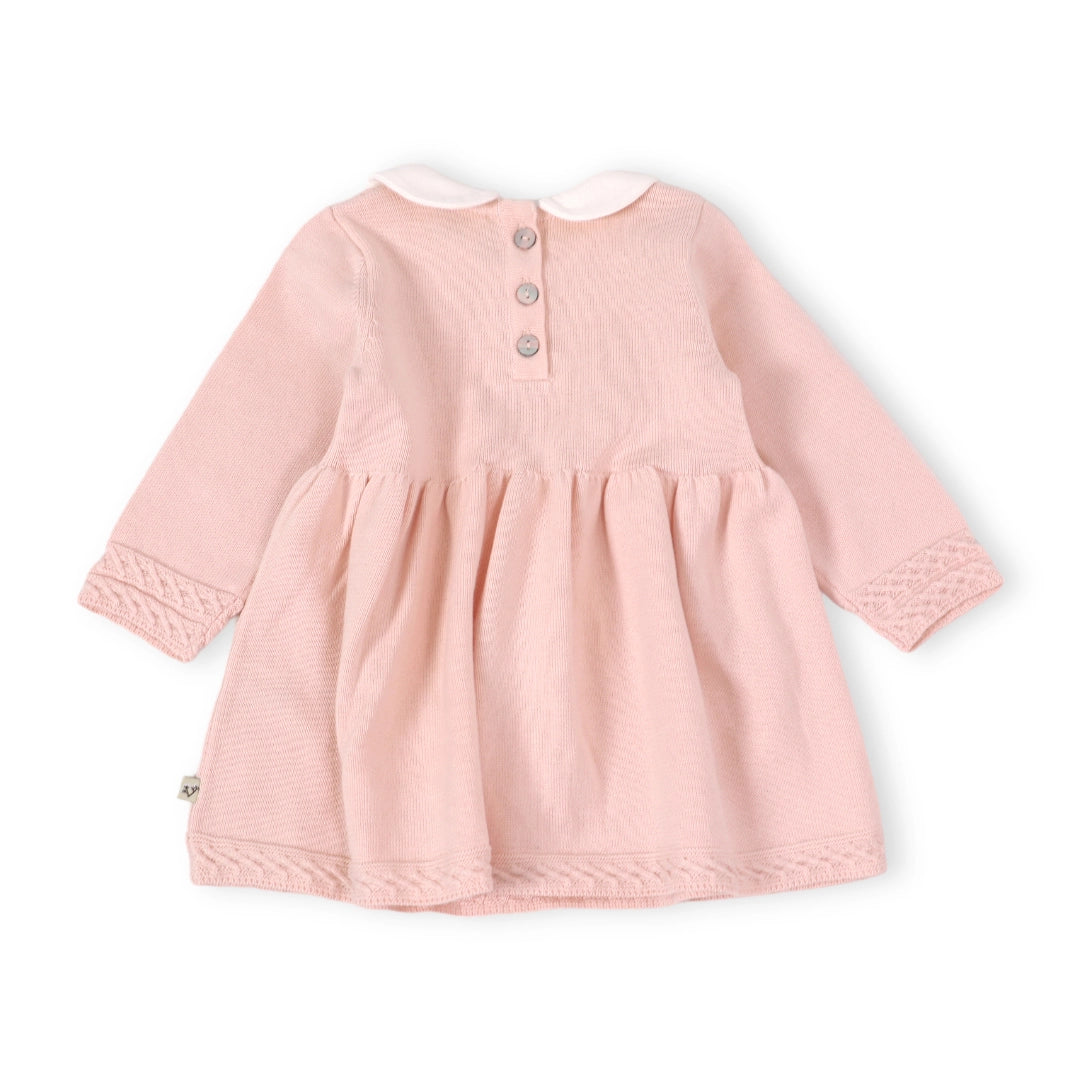 Viverano Organics infant girl peter pan collar sweater dress