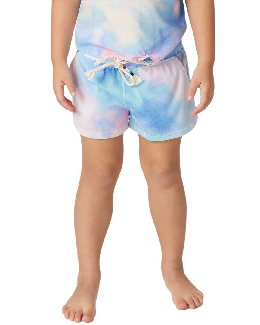 Sol Angeles girls rainbow cloud flounce shorts