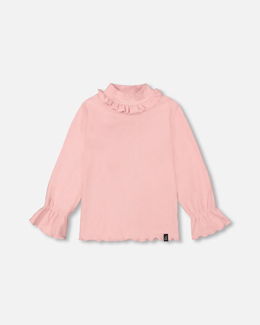 Deux Par Deux girls rib mock neck top