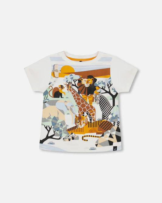 Deux Par Deux infant & kids safari print tee