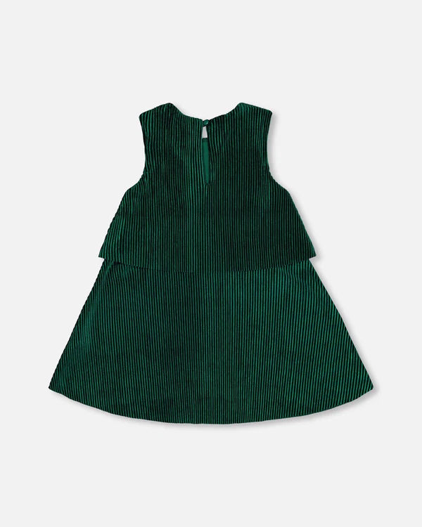 Deux Par Deux girls sleeveless dress with eyelet collar