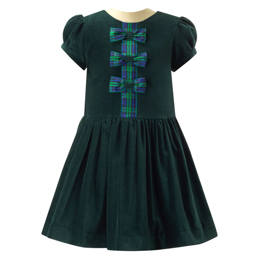 Rachel Riley girls tartan bow front dress