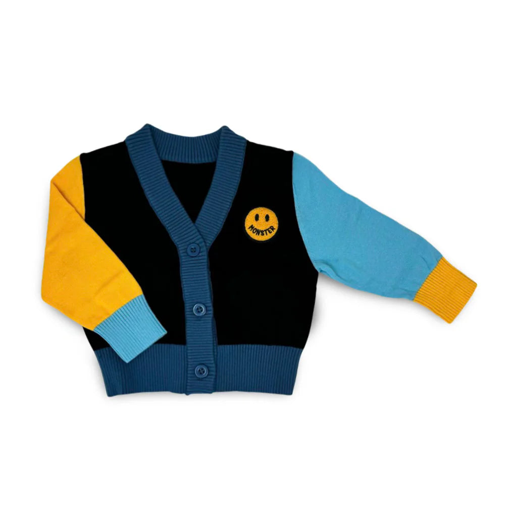 Wee Monster kids "monster" patch cardigan