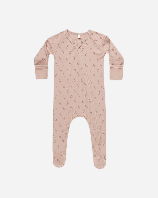 Quincy Mae infant holiday bamboo zip footie