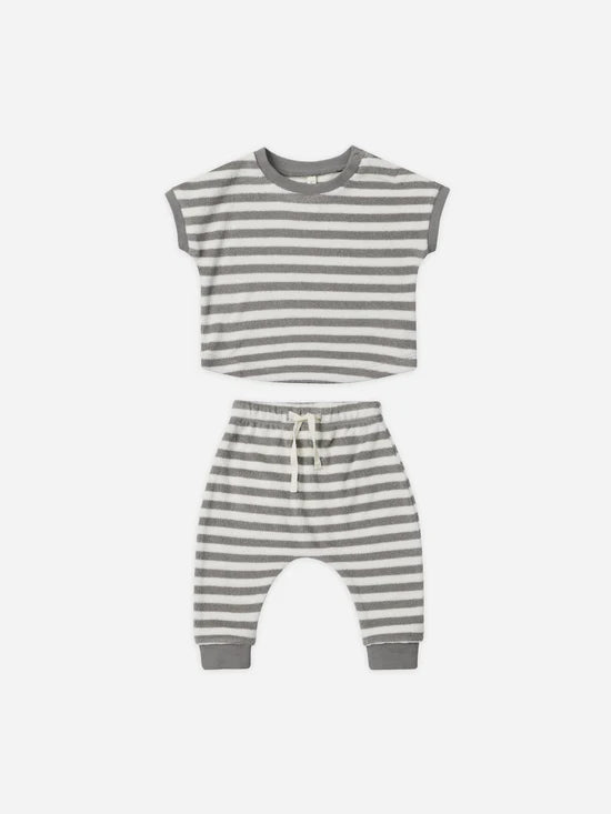Quincy Mae infant terry tee & pant set