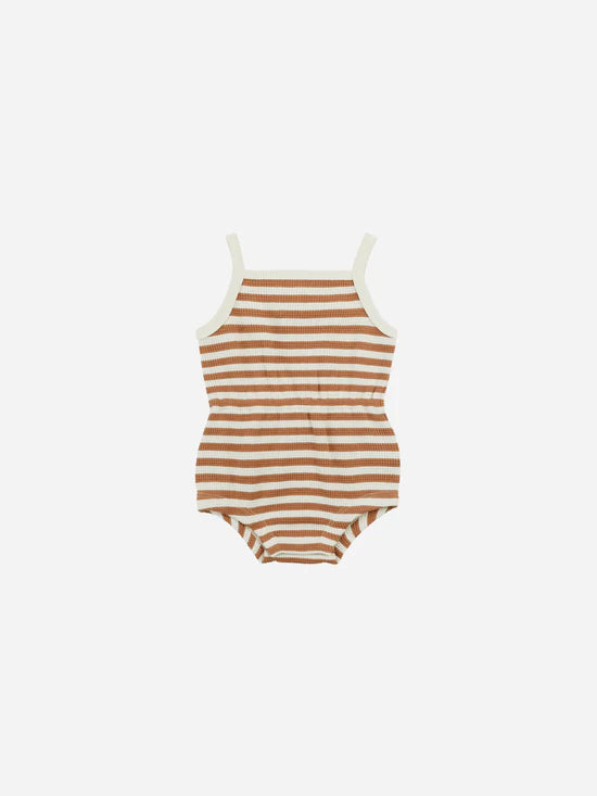 Quincy Mae infant waffle cinch romper