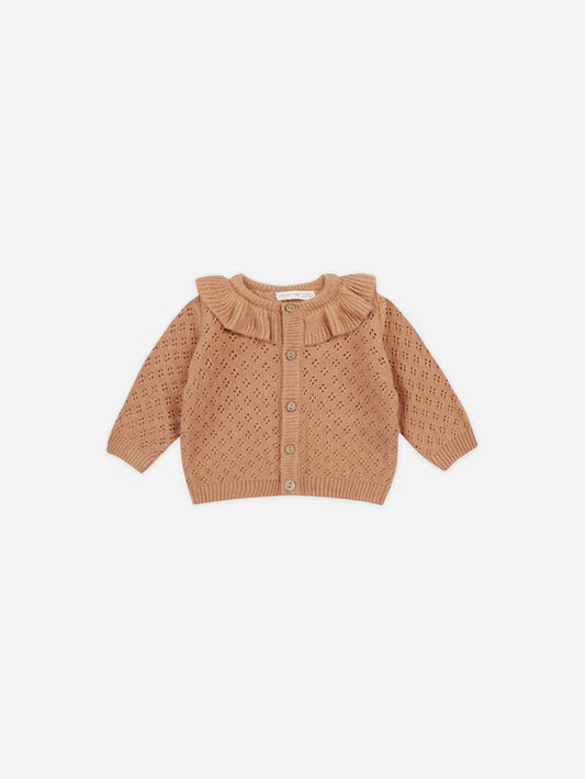 Quincy Mae infant girls ruffle collar cardigan