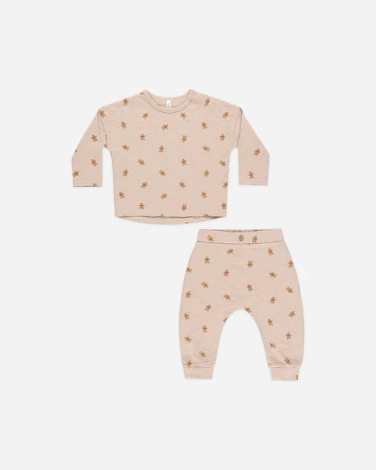 Rylee + Cru infant girl gingerbread long sleeve tee & pant set