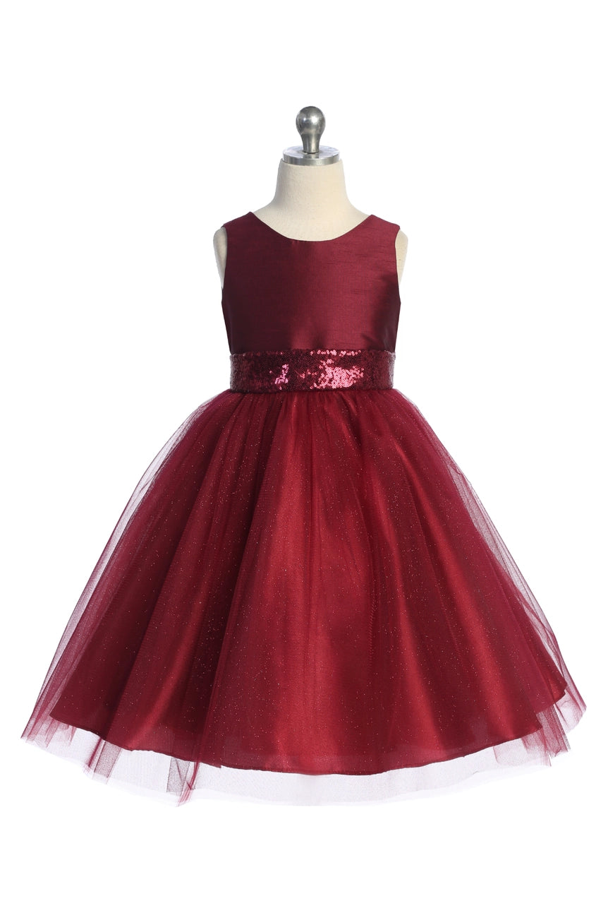 Kids Dream infant & girls sequins v-back & bow dress