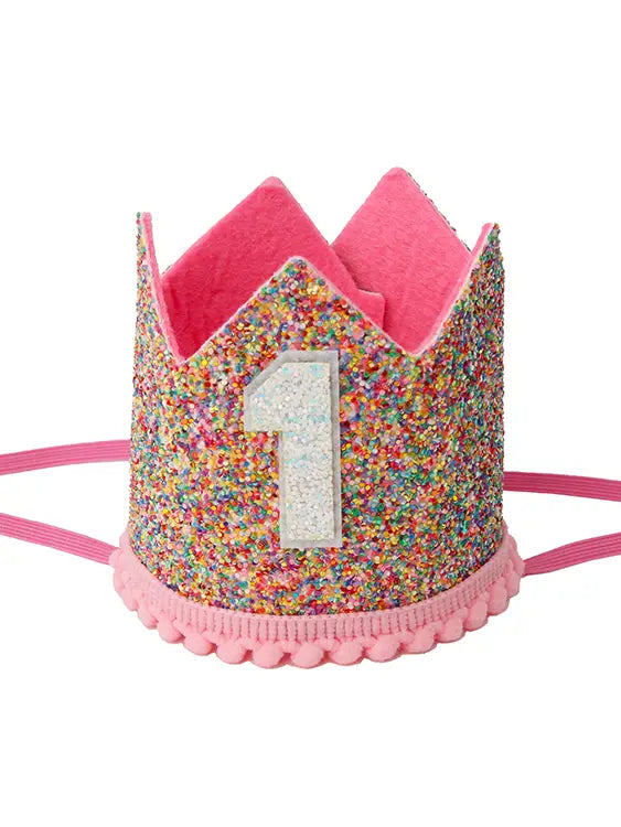 Sparkle Sisters first birthday sprinkle crown