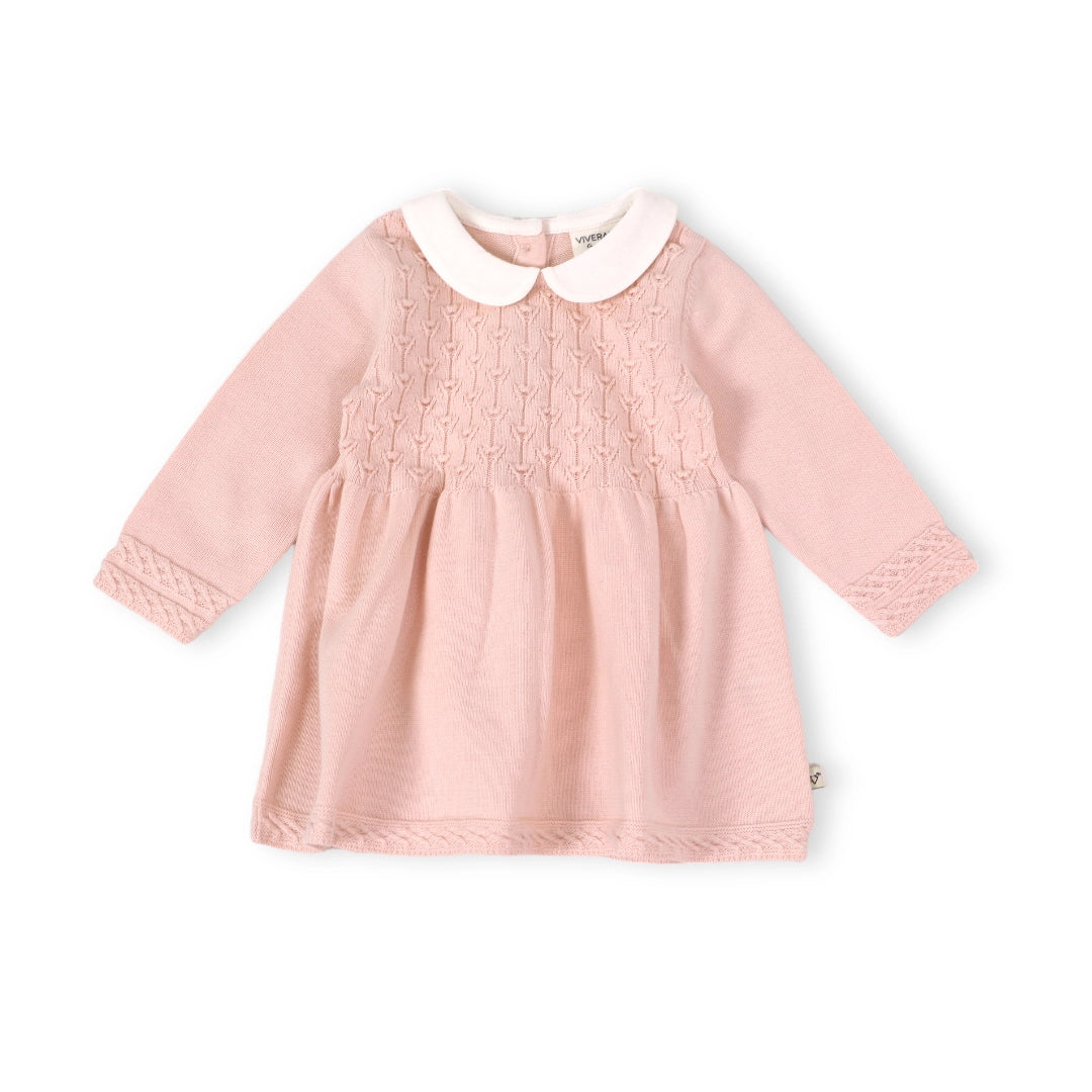 Viverano Organics infant girl peter pan collar sweater dress