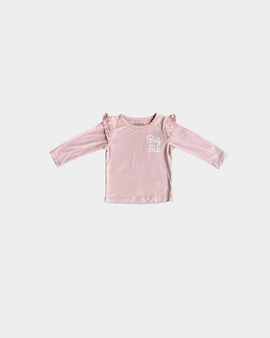 Babysprouts girls "big sis" long sleeve ruffle top