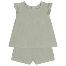 Petit Bateau infant girl gauze 2-piece set