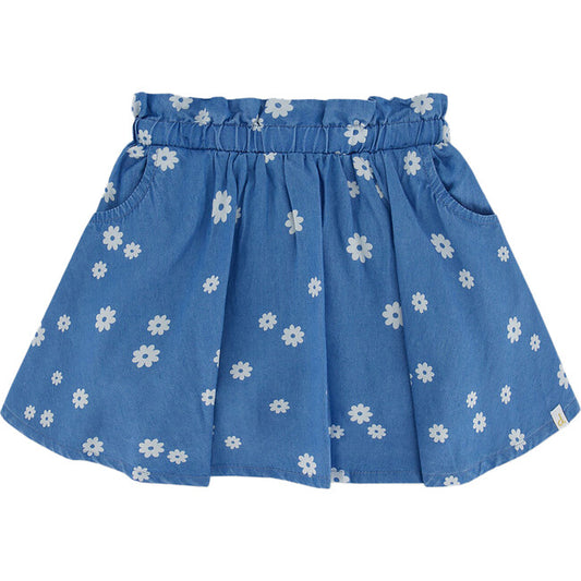 Deux Par Deux girls floral chambray skort