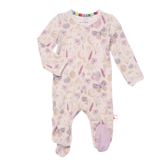 Magnetic Me infant girl botanics print footie