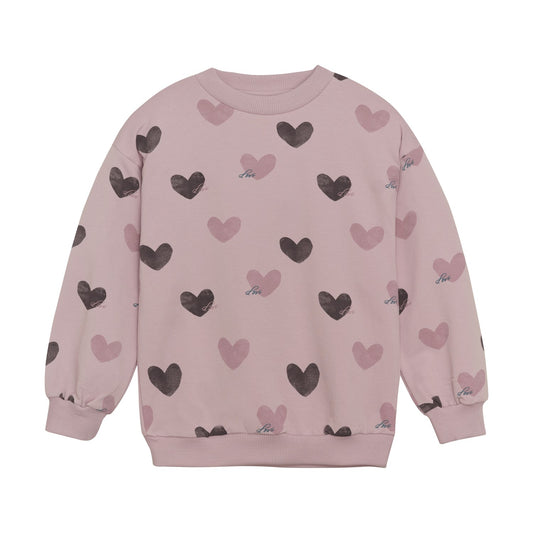 Minymo girls heart print sweatshirt