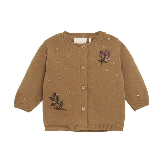 Minymo infant girl floral embroidered cardigan