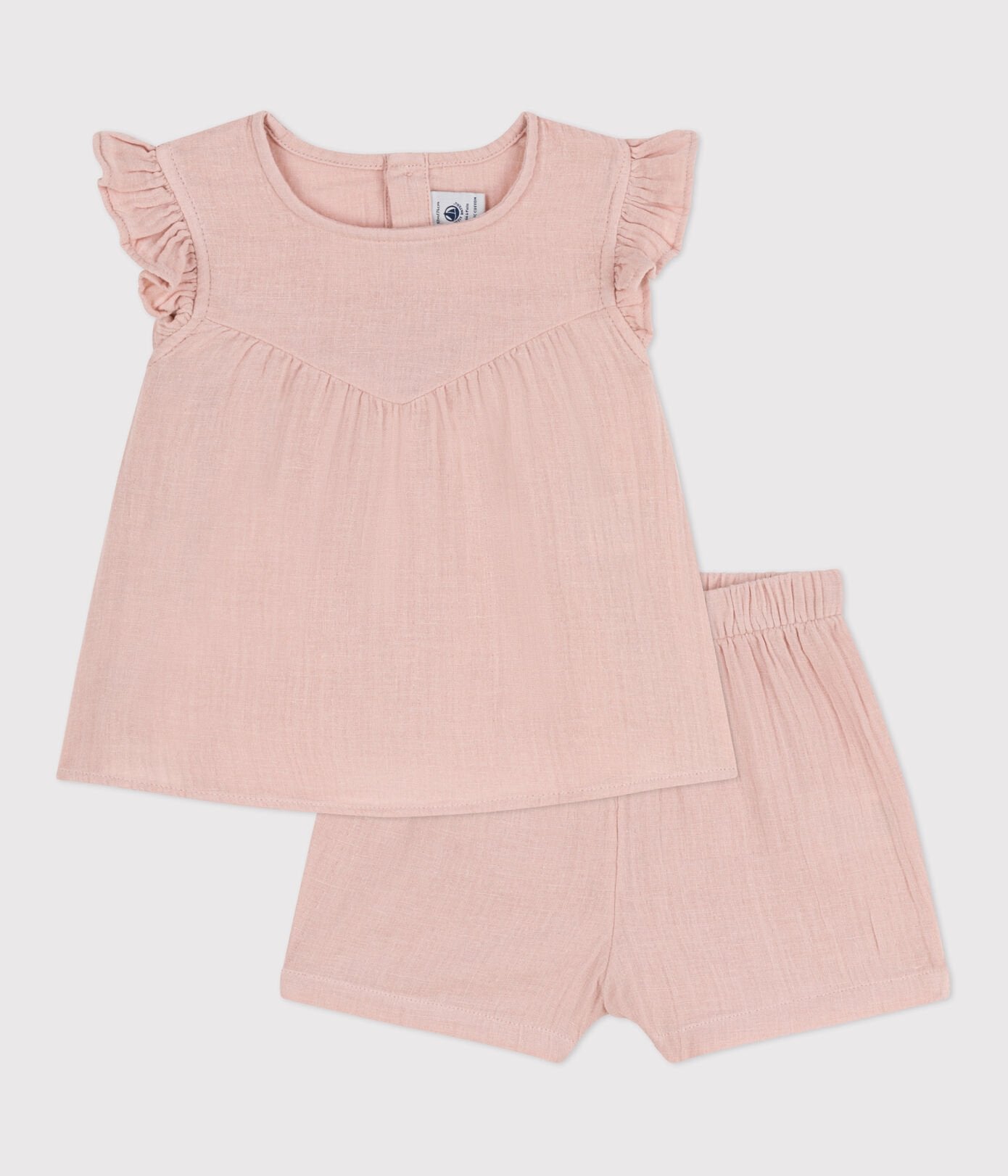 Petit Bateau infant girl gauze 2-piece set