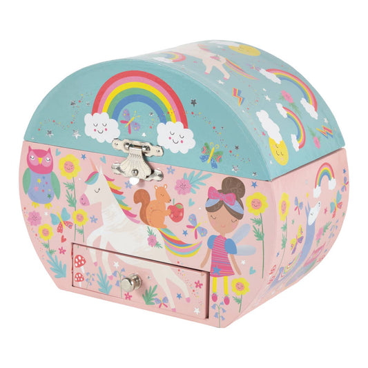 Floss & Rock oval shape rainbow fairy musical jewelry box
